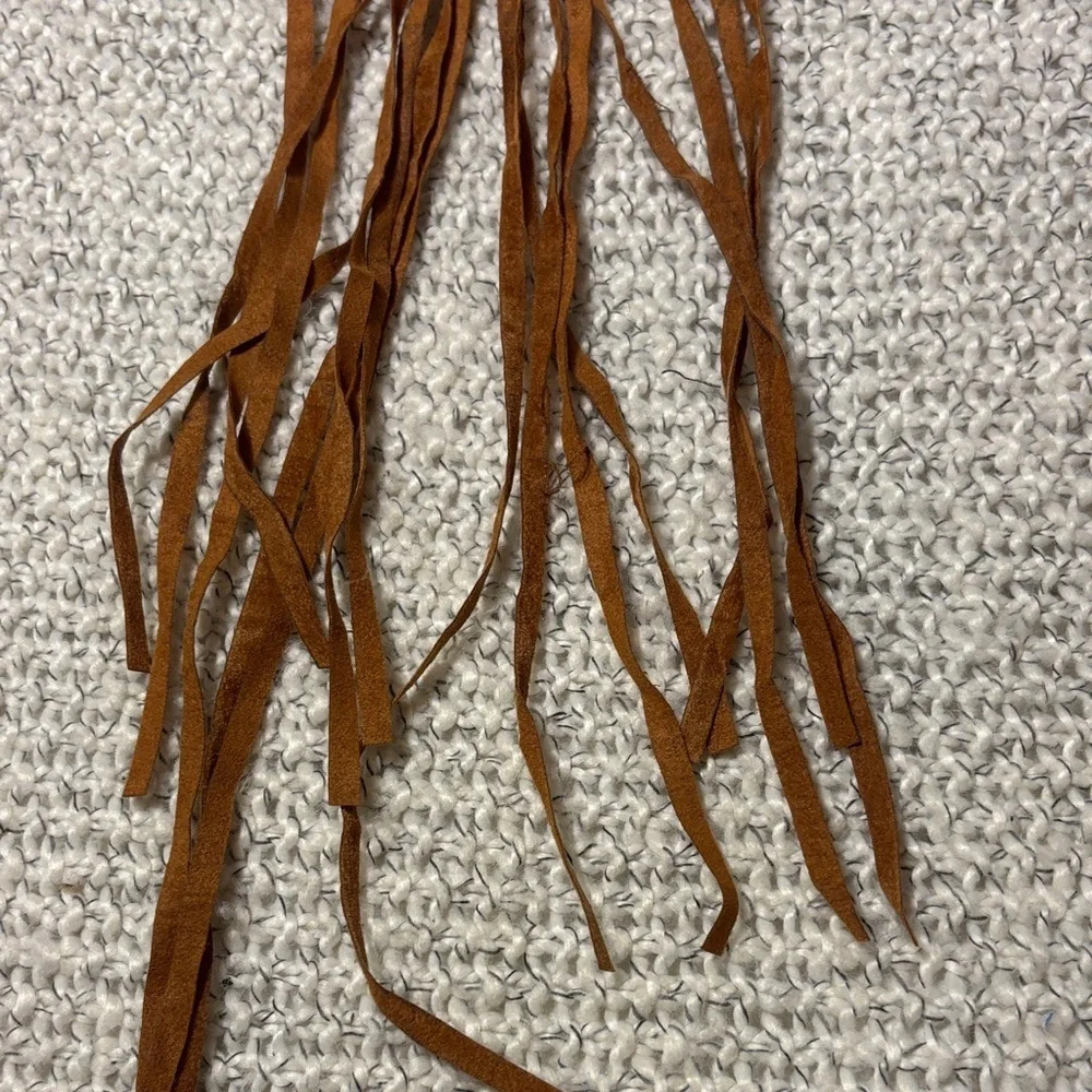 Boho Braided Fringe Belt in Brown